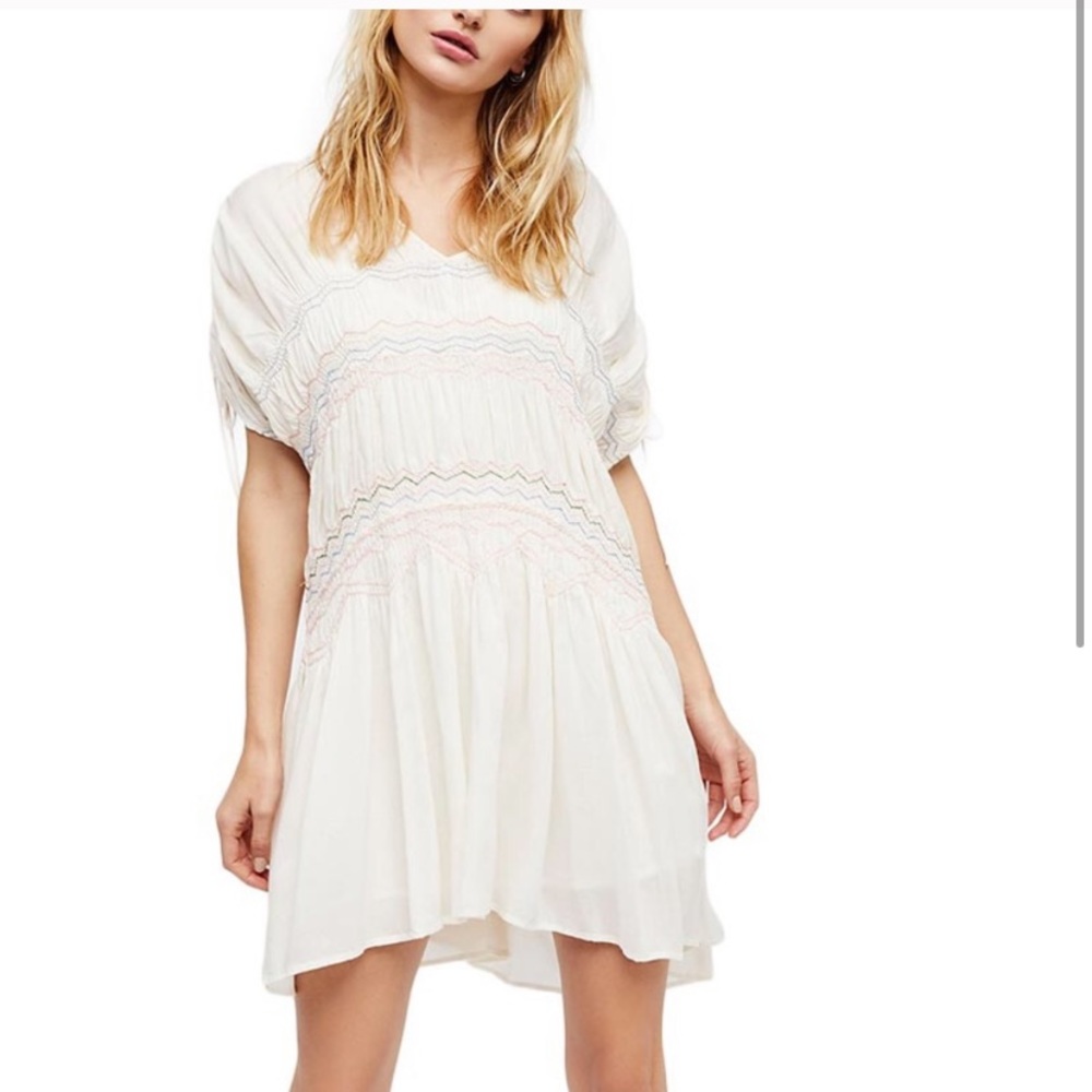 ✨NWT✨ Free People Smocked Embroidered Dress